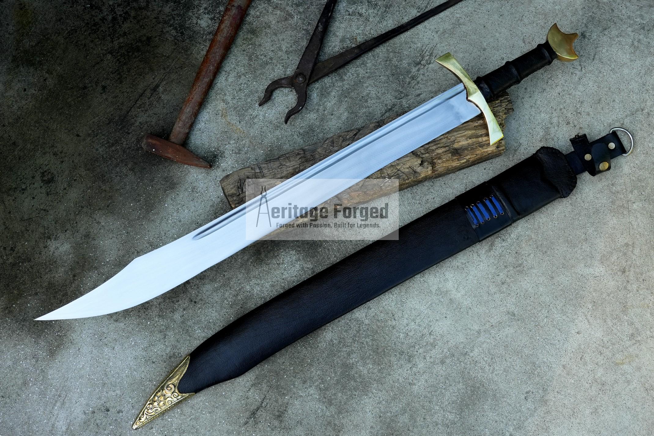 FALCHION SWORD /27 inches Long Blade hand forged Sword/ Hand forged sword Tempered/Sharpen/Working/Handmade/sword
