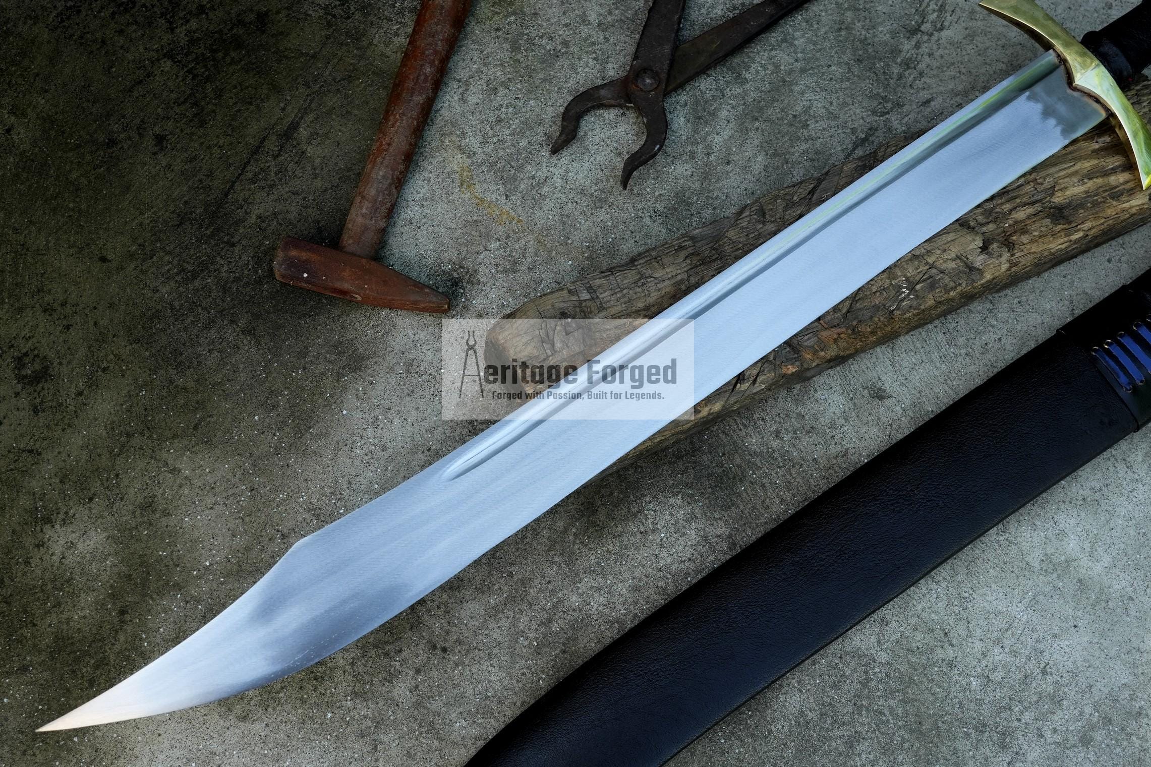 FALCHION SWORD /27 inches Long Blade hand forged Sword/ Hand forged sword Tempered/Sharpen/Working/Handmade/sword