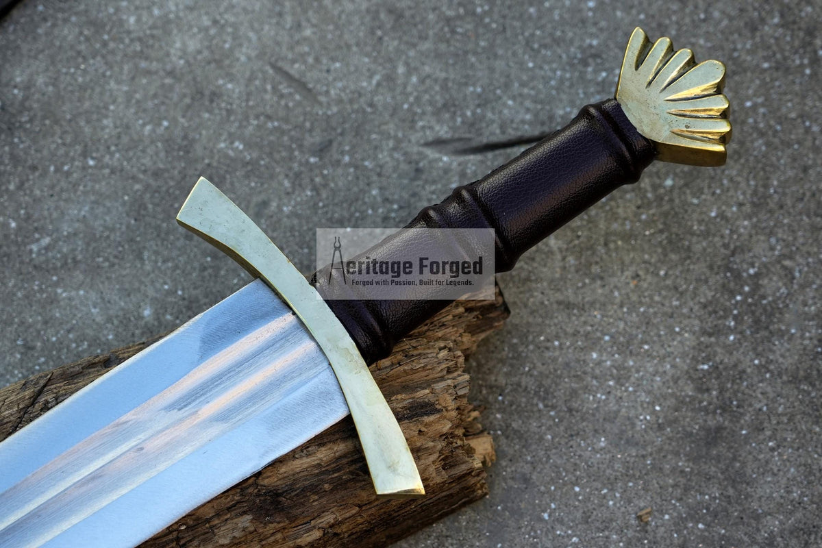 MEDIEVAL SWORD/ 26 inches Long Blade hand forged Sword/Leaf spring of truck/Rosewood Handle/Sharpen/Tempered/Ready to use/knife/knives