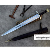 MEDIEVAL SWORD/ 26 inches Long Blade hand forged Sword/Leaf spring of truck/Rosewood Handle/Sharpen/Tempered/Ready to use/knife/knives