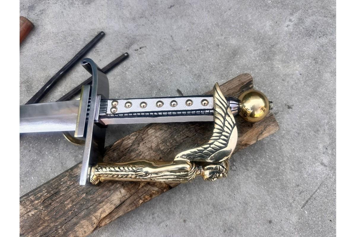 Art Deco sword of Marshal /26 inches Long Blade hand forged Sword/ Hand forged sword Tempered/Sharpen/Handmade/sword