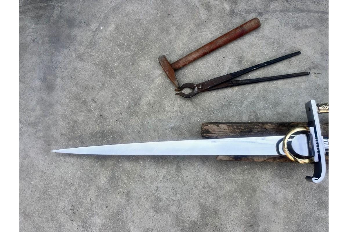 Art Deco sword of Marshal /26 inches Long Blade hand forged Sword/ Hand forged sword Tempered/Sharpen/Handmade/sword